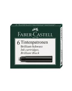 Faber-Castell Патрон за писалка, черно мастило, 6 броя