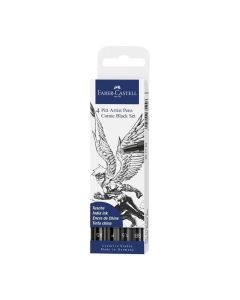 Faber-Castell Маркер Pitt Comic, 4 броя, черен