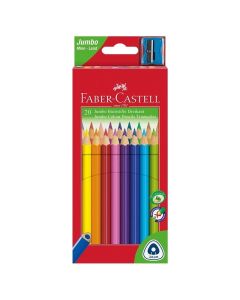 Faber-Castell Цветни моливи Triangular Jumbo, 20 цвята, с включена острилка