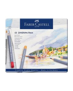 Faber-Castell Акварелни моливи Goldfaber Aqua, 48 цвята, в метална кутия