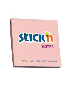 Stick'n Самозалепващи се листчета, 76 x 76 mm, пастелни, розови, 100 листа