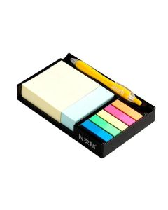 Stick'n Самозалепващи се листчета и индекси, цветни, с черна поставка