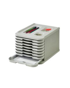 Faibo Бокс за документи, с 8 чекмеджета, сив