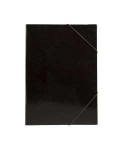 Папка, картонена, с ластик, UV лак, 235 х 325 mm, 350 g-m2, черна