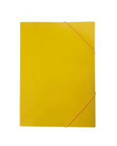Папка, картонена, с ластик, UV лак, 235 х 325 mm, 350 g-m2, жълта