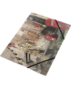 Panta Plast Папка London Collection, PP, с ластик, с 3 капака, A4
