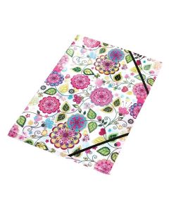 Panta Plast Папка Flowers Collection, PP, с ластик, с 3 капака, A4