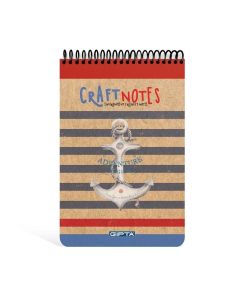 Gipta Craft Notes Пад А5, бяла, широк ред, микроперфорация, 100 листа
