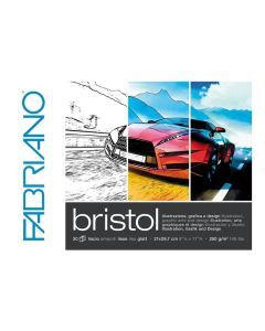 Fabriano Блок за рисуване Bristol, 297 x 420 mm, 250 g-m2, гладък, 20 листа
