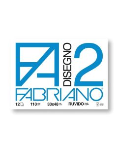 Fabriano Блок за рисуване Disegno 2, 33 x 48 cm, 110 g-m2, грапав, 12 листа
