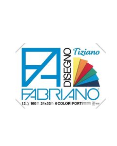 Fabriano Блок за рисуване Tiziano, 24 x 33 cm, 160 g-m2, наситени цветове, 12 листа