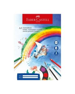 Faber-Castell Блок за рисуване, офсетова хартия, А3, 100 g-m2, 20 листа