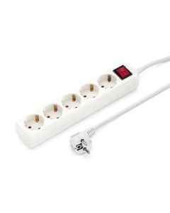 Разклонител, 5 гнезда, 3 m кабел, с ключ