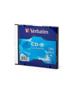 Verbatim CD-R, 700 MB, 52x, със защитно покритие, в тънка кутия