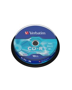 Verbatim CD-R, 700 MB, 52x, със защитно покритие, 10 броя в шпиндел