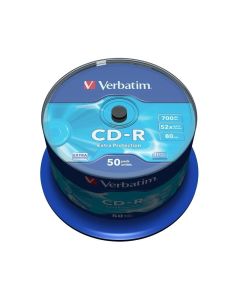 Verbatim CD-R, 700 MB, 52x, със защитно покритие, 50 броя в шпиндел