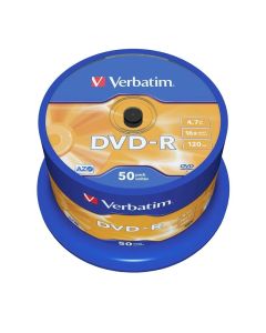 DVD-R Verbatim, 4.7 GB, 16x, AZO покритие, 50 броя в шпиндел