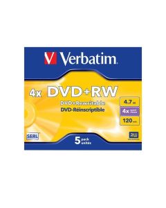 DVD+R VerbatimW, презаписваем, 4.7 GB, 4x, в кутия