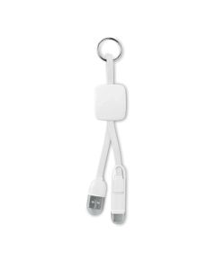 More Than Gifts USB Преходник Key ring, USB type C- USB micro type B, бял