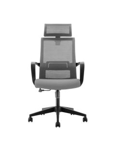 Директорски стол RFG Smart HB, дамаска и меш, Tilt механизъм, до 120 kg, тъмносива седалка, сива облегалка