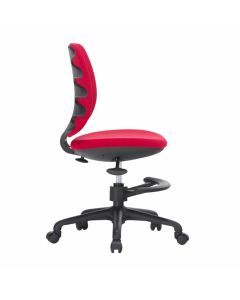 Детски стол RFG Candy Foot Black, дамаска, червена седалка, червена облегалка