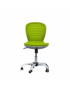 Детски стол RFG Flexy White, дамаска и меш, зелена седалка, зелена облегалка