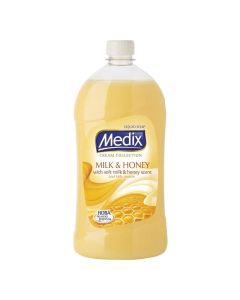 Medix Течен сапун Cream Milk & Honey, пълнител, 800 ml, оранжев