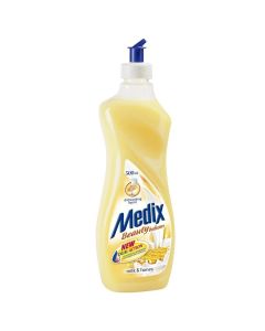 Препарат за миене на съдове Medix Balsam, мляко и мед, 415 ml, жълт