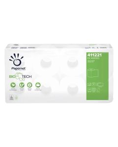 Тоалетна хартия Papernet, Bio tech, целулоза, трипластова, 250 къса, 8 броя