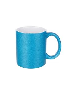BESTSUB Чаша, глитер, синя, 330 ml, с възможност за персонализация