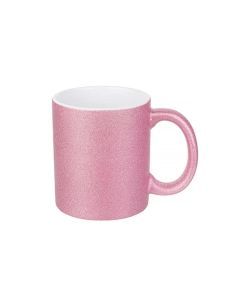 BESTSUB Чаша, глитер, розова, 330 ml, с възможност за персонализация