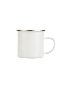 BESTSUB Канче с дръжка, емайлирано, бяло, 360 ml