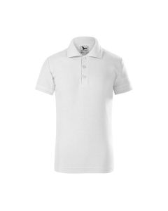 Malfini Детска тениска Pique Polo 222, размер 134 cm, възраст 8 години, бяла