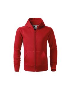 Malfini Детски суитшърт Zipper 412, поларен, размер 134 cm, възраст 8 години, червен