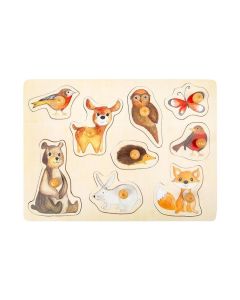 Small Foot Пъзел Животните в гората, дървен, 9 части