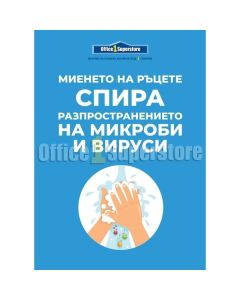 Стикер ''Миенето на ръцете спира разпространението на микроби и вируси'', PVC, №4