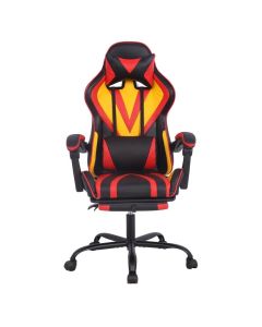 Геймърски стол RFG Max Game, екокожа, Multi-function механизъм, метална основа, до 150 kg, черно-жълт, сглобена мостра