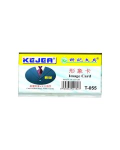 KEJEA Бадж, с игла и щипка, правоъгълен, 65 х 32 mm, прозрачен