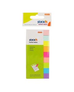 Stick'n Самозалепващи се индекси, хартиени, 12 x 50 mm, 9 цвята, 450 броя