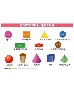 Office 1 Ученическо табло ''Форми и цветове'', ламинирано, 50 x 70 cm