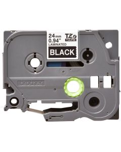 Brother TZE-355, за Brother PT-D600/PT-1500pc, ширина 24мм, бял на черен фон