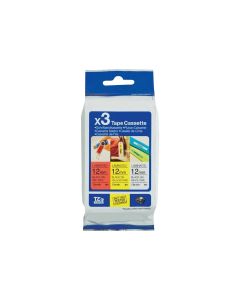 BROTHER TZE31M3 tape cassette 12mmx8m 3 Pack TZ231 white black TZ431 red black TZ631 yellow black laminate