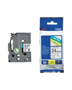 BROTHER TZE251 Tape laminate BLACK ON WHITE 24mm