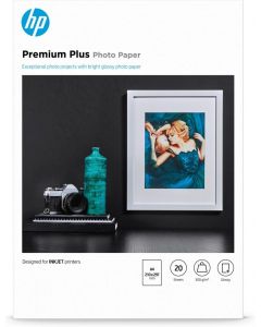 HP original CR672A Premium Plus Glossy Photo Paper CR672A white 300g-m2 A4 20 sheets 1-pack