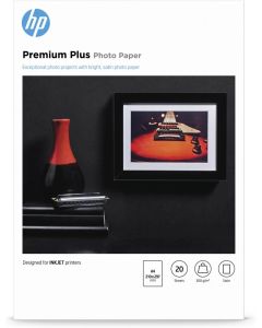 HP original Premium Plus Semi-gloss Photo Paper white 300g-m2 A4 20 sheets 1-pack