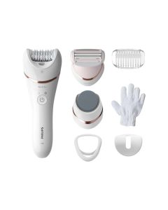 Епилатор Philips Series 8000, С дискове, Суха и мокра употреба, Осветление, 5.4 W, Бял