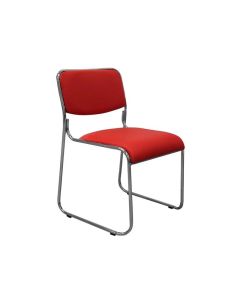 Посетителски стол RFG Axo M, екокожа, метална основа, до 120 kg, червен