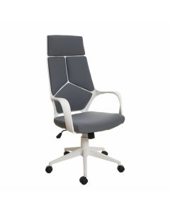 Директорски стол Force White, текстил, Tilt механизъм, до 120 kg, сив