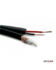 Коаксиален кабел RG59 CU + 2x0,50mm CU - ЧЕРЕН, 200 метра