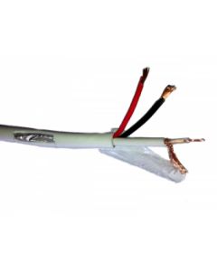 Микрокоаксиален кабел RG59CU + 2x0,75mm Бял 100м